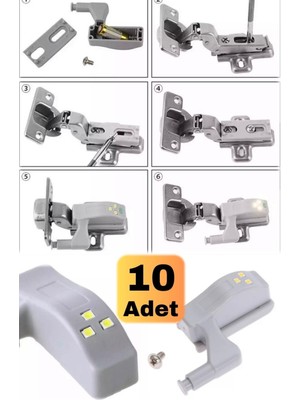 Munico 10 Adet Gardrop Mutfak Raflar Dolaplar Için Aydınlatıcı Yatak Oda Aydınlatma