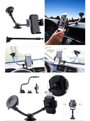 Munico Ön Cam Hava Havalandırma Telefon 360 Derece Vantuzlu Cama Takılır Telefon Tutucu Stand Ahtapotlu Pro
