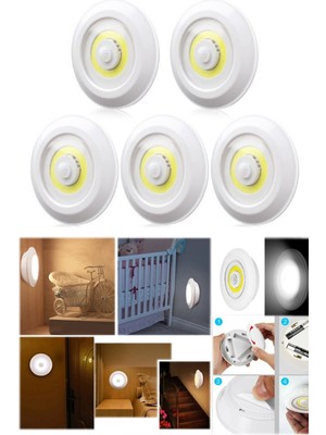 Munico 5 Adet Pilli Sensörlü Yuvarlak Spot Lambası