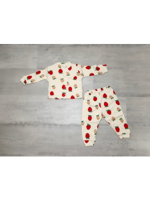 Çilek Desenli Kız Bebek Pijama Takımı