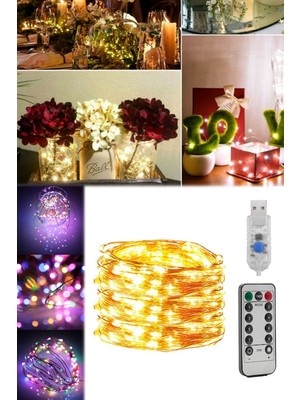 Munico 8 Farklı Modlu Uzaktan Kumandalı Yatak Odası Parti Romantizm Gün Işığı 3 Metre Peri LED USB Bağlantı