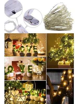 Munico Gün Işığı Akıllı LED Her Dekorafit Ürüne Sarılabilir Fanus Ledi 50 Ledli 5 Metre Pilli Gün Işığı LED