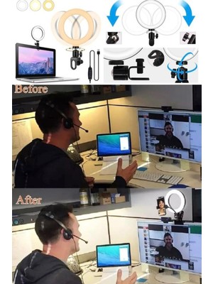 Munico Youtube Canlı Yayın Stüdyosu Video LED USB Kablosu ile Kısılabilir Fotoğraf Aydınlatma Için 6 Inç
