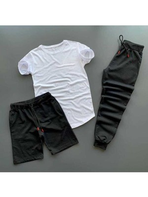 Risil-Nu Company Unisex Eşofman- Şort- Tshirt Set 3'lü Kombin Takım