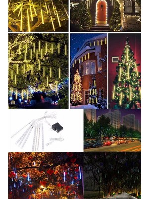 Munico Gün Işığı 280 cm Meteor Yağmuru Yağmur Tüpleri Noel Düğün Bahçesi Dekorasyonu Için LED Işık 10'lu