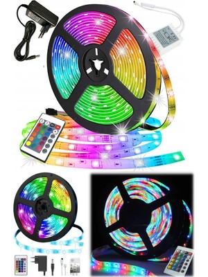 Munico 5 Metre Eğlenceli Dekoratif Iç Dış Tasarım Ev Rgb Şerit LED Işıklar 16 Renk Kumandalı Sistem Dona #2
