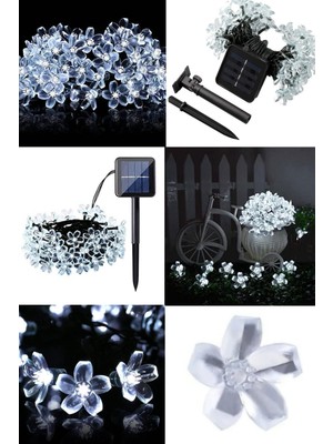 Munico 30 Metre Solar Bahçe LED Işık Ağaç Çiçek Çim Dekoru Beyaz Aydınlatma Güneş Enerjili