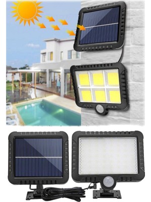 Munico Işık Su Geçirmez Acil LED Işık Sokak Bahçe Güneş Işığı Dış Mekan Hareket Sensörü Şarj Güneş Duvarı