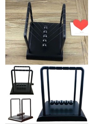 Munico Black Ev Ofis Dekorasyonu Küçük Boy Newton Masa Masa Süsü Metal Sarkaç Topu Fizik Sarkaç Çelik Denge