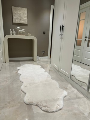 Doğuş Peluş Halı Ultra Soft Krem Yumuşak Dokulu Peluş Halı Çift Kafa Post