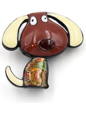 Royaleks Köpek Broş - Kahverengi