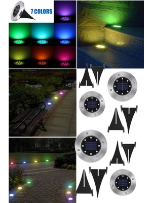 Munico 12'li Işıkları Su Geçirmez Zemin Içi Dış Mekan Peyzaj Aydınlatması Villa Lüx Sarı Bahçe Aydınlatma