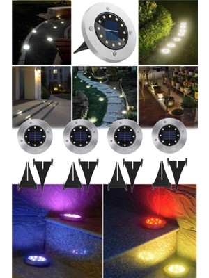 Munico 4 Adet Paslanmaz Çelik Villa Zemin Lambası Bahçe Çim Yol Lambası Restorant Yürüyüş Yolu Gün Işığı