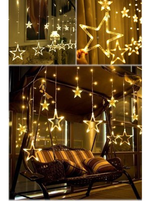 Munico 2 Metre Saçak Günışığı Yıldız Figürlü Tublr Ledli Aydınlatma Oda Loş Şık Tasarım Bahçe Ev Modlu LED