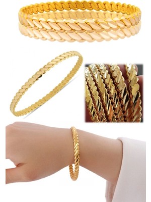 Munico 22 Ayar Altın Kaplama Adana Burma Bilezik 3 Adet A Kalite Gösteriş Için Birebir Bilezik Gerçekçi