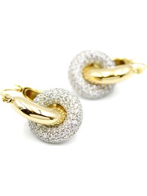 Royaleks Taşlı Küpe - 14K Altın