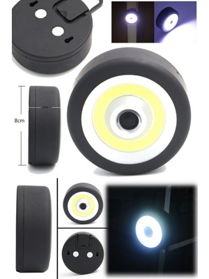 Munico 5 Adet Siyah Tekerlek Görünümlü Siyah Spot Lamba Basmalı Pilli Kamp Araba Gardrop Çekmece Mıknatıslı