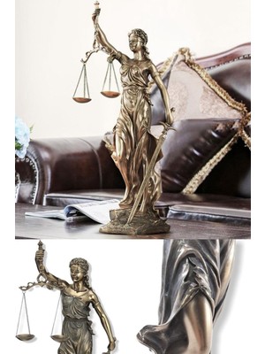 Munico Themis Özgürlük Anıtı Heykeli Biblosu Kaliteli Gold Figür Biblo Obje Justitia Tanrıça Heykeli Biblo