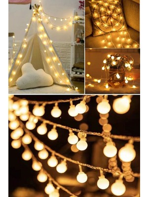 Munico Parti Dekoratif Gece Aydınlatma Raf Dolap Yılbaşı Ağacı Top String Işıkları Peri Gün Işığı LED 4 mt