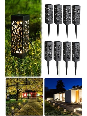 Munico 8 Adet Kendiliğinden Şarj Olan Bahçe Teras Balkon London Sokak Lambası Bahçe Aydınlatma Fener Lamba