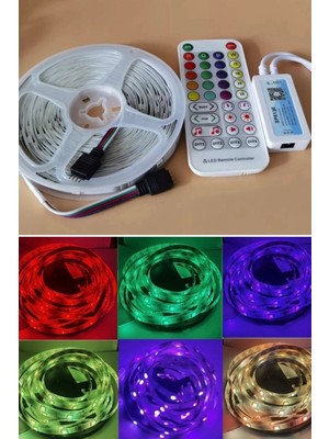 Munico 16 Renkli Kumandalı Şerit LED Lamba 10 Metre Rgb Gamer Odası Şed Işık 10 Metre Su Geçirmez Esnek Pro