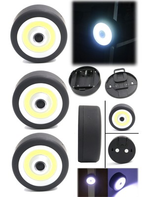 Munico 3 Adet Waterproff Dayanıklı Askılı ve Manyetikli Siyah Spot Lamba Dolap Gardrop Raf Şık Aydınlatma