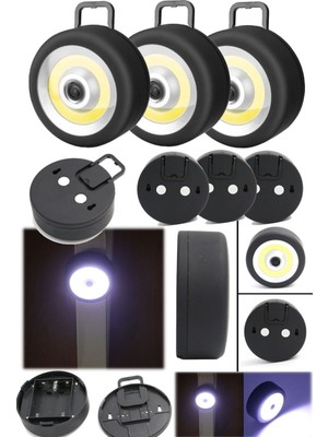 Munico 3 Adet Pilli Şık Siyah Taşınabilir Askılıklı Acil Durum Deprek Elektrik Kesintisi Aydınlatma Taşınan