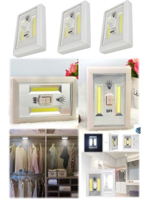 Munico 3 Adet Profesyonel Pilli Ultra Aydınlatıcı Ledli Masnyetik Askılı Spot Lambası Karavan Yatak Başlık