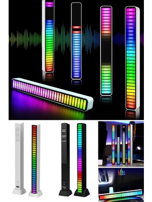 Munico Şarj Edilebilir Sesle Etkinleştirilen Işık Çubuğu Sesle Etkinleştirilen Müzik Çalma Rgb Yaratıcı LED