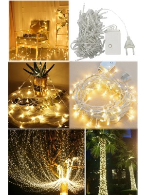 Munico Gün Işığı 10 Metre Ev Dekorasyon Ledi Yılbaşı Ağacı Süsleme Fişli 8 Modlu Ömürlük Gece Lambası Dekor