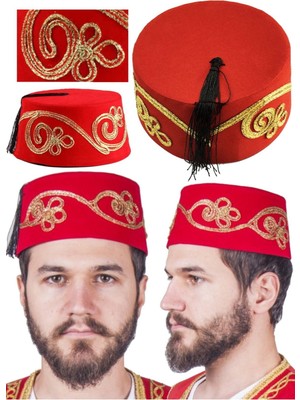 Munico Her Eve Lazım Osmanlı Torunu Kırmızı Renk Osmanlı Fesi Şapka Ottoman Empire Türk Fesi Kırmızı Kalite
