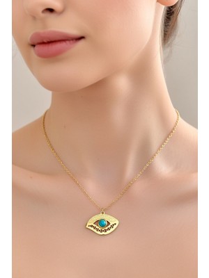 BB Bi Butik Shop Aegis Eye Turkuaz Taşlı Nazar Kolyesi