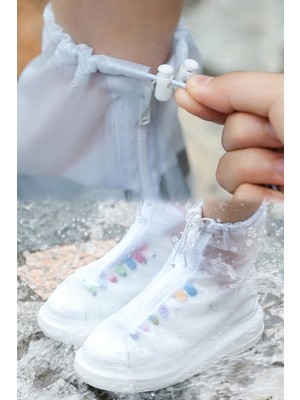 Munico 34-35 Numara Ayakkabılar Için Su Geçirmez Ayak Kaydırmaz Ayakkabı Kılıfı Yağmurluk Bağcıklı Kılıf