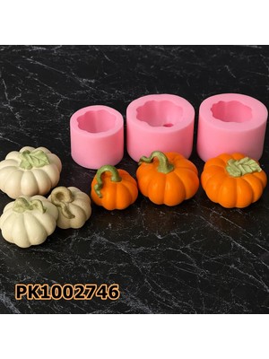 Poyrish 1214 - Silikon Kalıp Mum Kalıbı - 3'lü Set Kabaklar