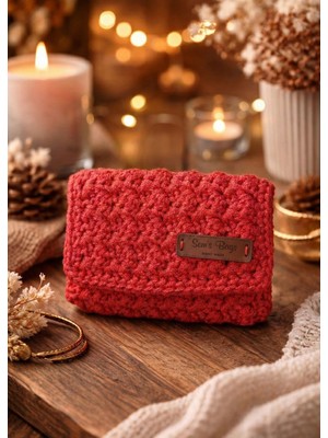 El Yapımı Örgü Bozuk Para Cüzdanı ve Kartlık - Şık Gece Portföyü