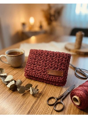 El Yapımı Örgü Bozuk Para Cüzdanı ve Kartlık - Şık Gece Portföyü