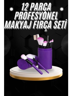 Pazarcan 12 Parça Profesyonel Makyaj Fırçası Far Fırçası Allık Fırçası Yumuşak Kıllı