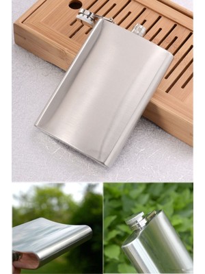 Munico Konyak Viski Matarası Gümüş Paslanmaz Çelik Balıkçılık Şarap Şişesi Su Kabı Su Isıtıcısı Şişe 250ML