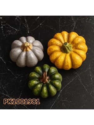 Poyrish 1071 - Silikon Kalıp Mum Kalıbı - 3'lü Büyük Kabaklar
