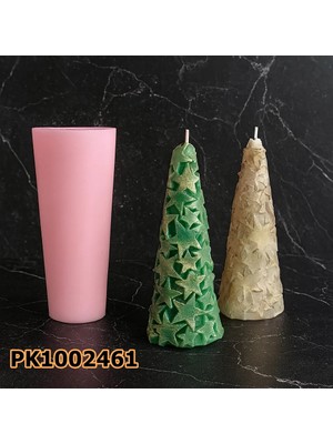 Poyrish 1130 - Silikon Kalıp Mum Kalıbı - Yıldızlı Çam Ağacı
