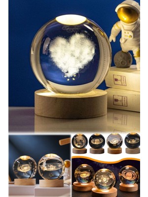 Munico Kalpli Model 3D Orjinal Cam LED Dekor Gece Işığı Parti Hediyelik Dekorasyonu Gece Işığı Lambası