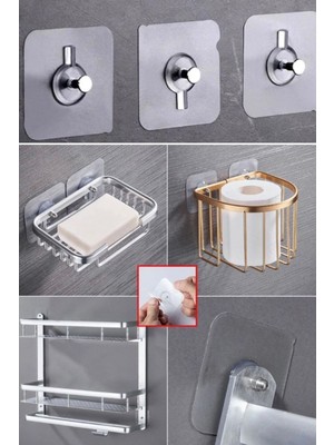 Munico Kiracılar Için Şeffaf Yapışkan Çivi Fotoğraf Çerçevesi Dikişsiz Mutfak Banyo Duvar Askı Kanca Tablo