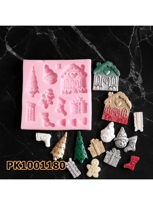 Poyrish 1032 - Silikon Kalıp Mum Kalıbı - Yılbaşı Objeler