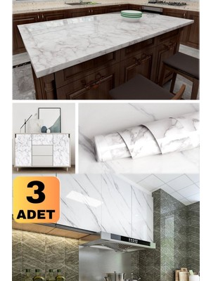 Munico Çizilmez Desenli Beyaz Folyo Yapmaz cm x Sitcker Adet Mermer Yanmaz 60 500 Iz Yapı  Için Ideal Seçim