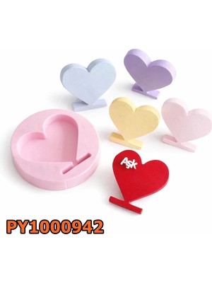 Poyrish PY1000942 - Silikon Kalıp Mum Kalıbı - Ayaklı Kalp