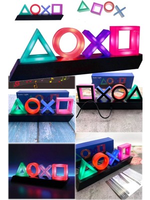 Munico Işaret Ses Kontrolü Oyunu Işık Akrilik Atmosfer Neon Süs LED Lamba Aydınlatma Oyun Tuş Ps Simge Ledi
