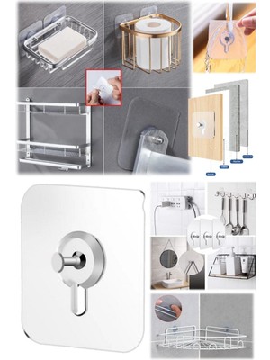 Munico 50 Adet Kiracılar Için Evde Duvara Iz Bırakmaz Yapışkanlı Gözükmez Çivi Tablo Askı Çerçeve Yapışkan