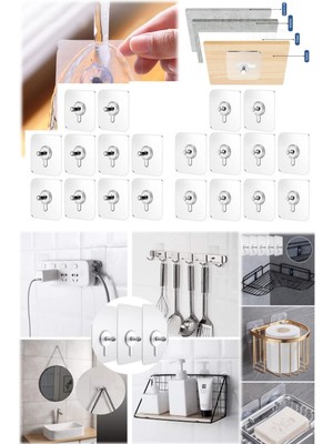 Munico 20 Adet Iz Bırakmaz Yapışkanlı Çivi Kiracılar Için Duvara Zarar Vermez Tablo Çerçeve Askı