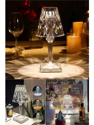 Munico 16 Renkli Gece Lambası Şarj Edilebilir Başucu Lambası LED Oda Işıkları Dekorasyon Kristal Masa Lamba