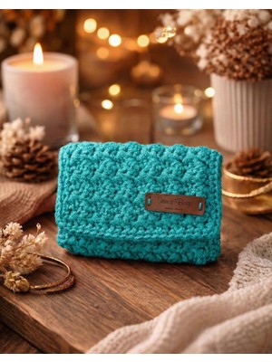 El Yapımı Örgü Bozuk Para Cüzdanı ve Kartlık - Şık Gece Portföyü